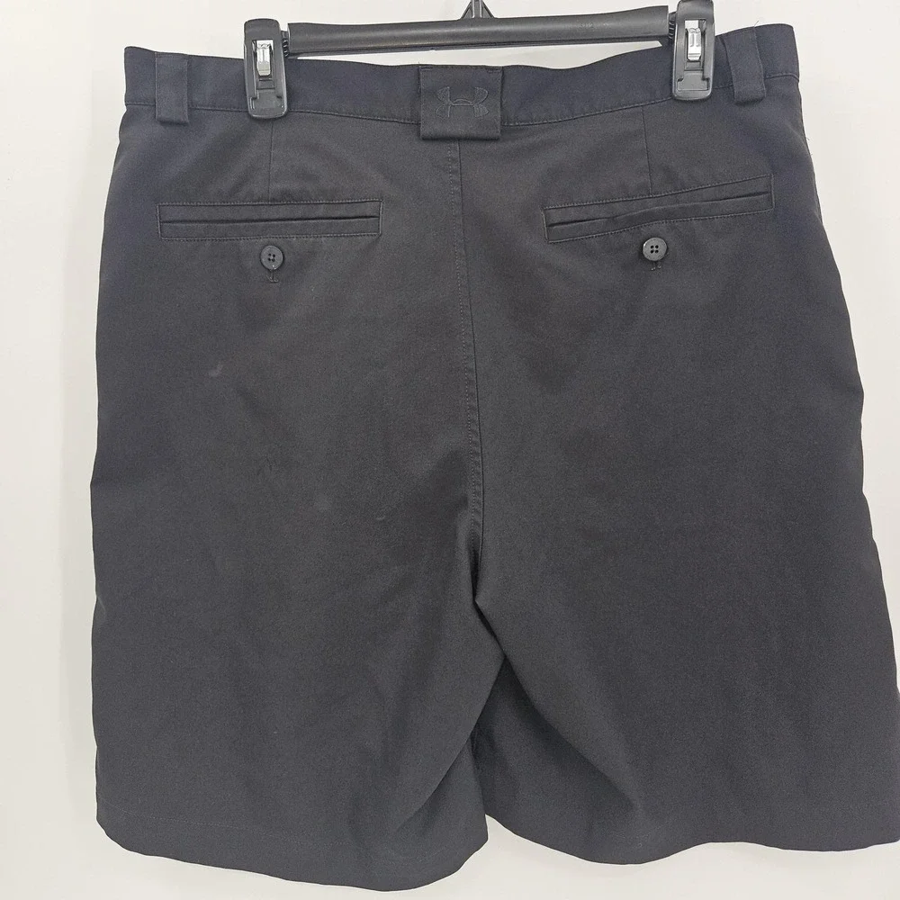 Under Armour Performance Shorts Mens 34R Black Golf Chino Flat Front Lightweight